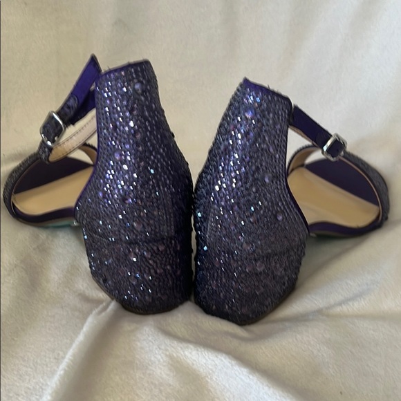 Betsey Johnson Purple Glitter Block Heels - Picture 8 of 9